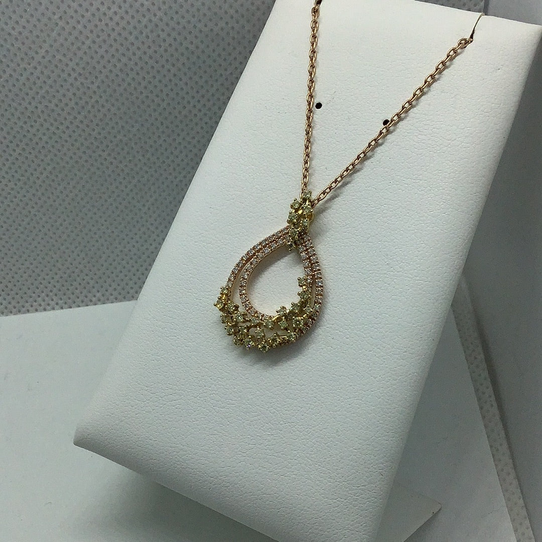 Fancy yellow diamond pendant