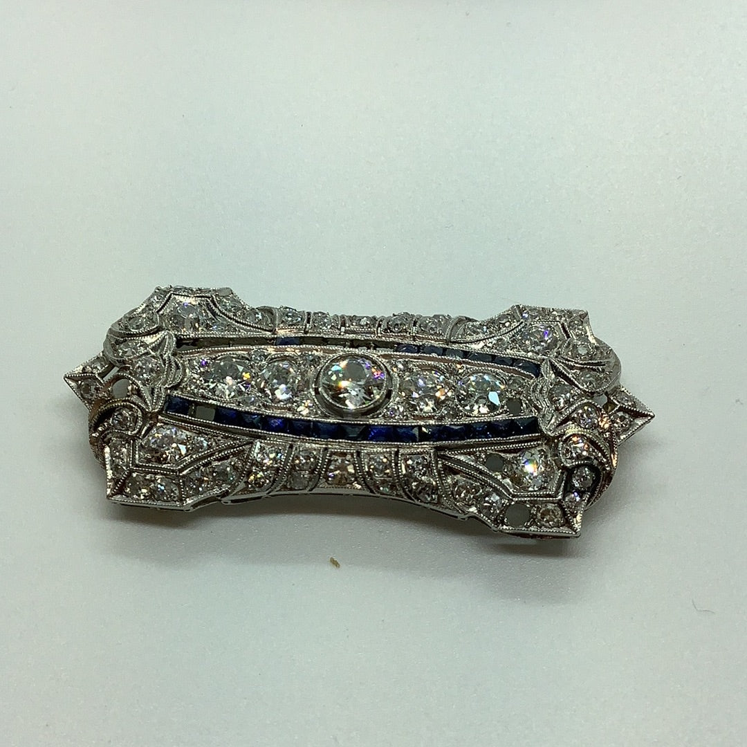 Diamond and sapphire pendant