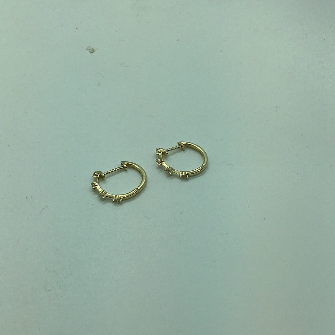 Hoop earrings diamond accents