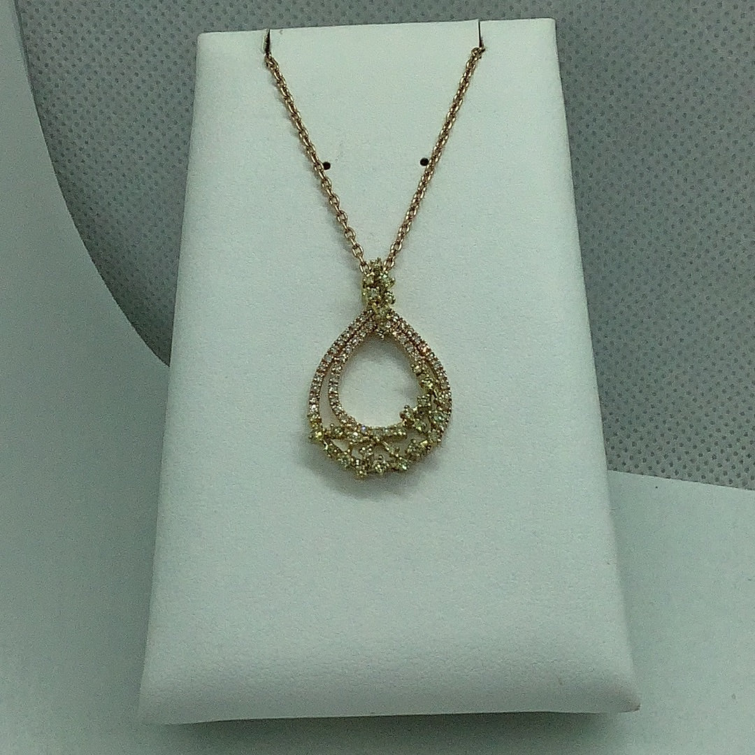 Fancy yellow diamond pendant