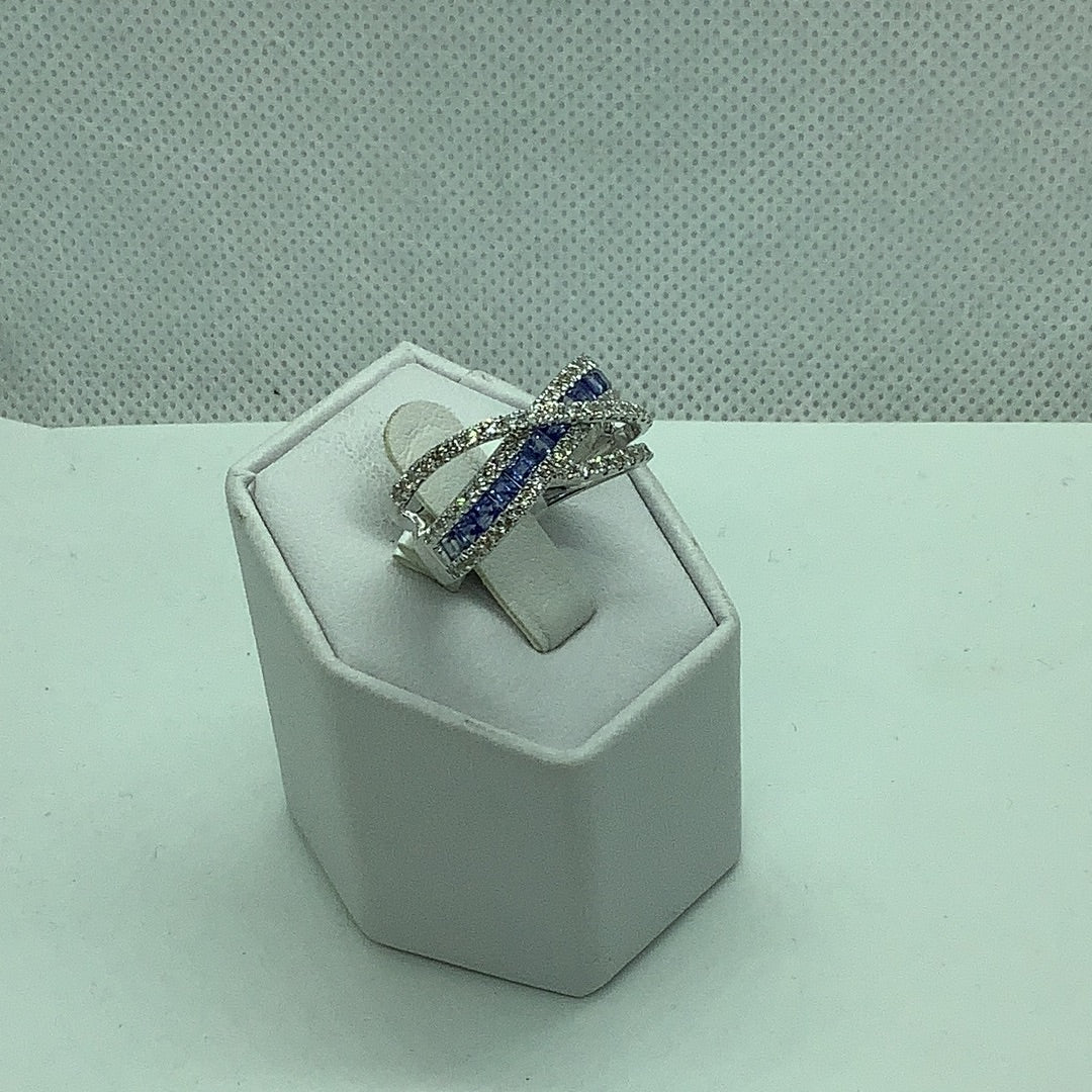Diamond and sapphire ring