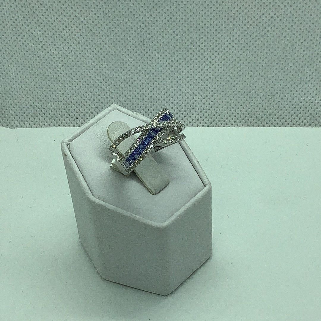 Diamond and sapphire ring