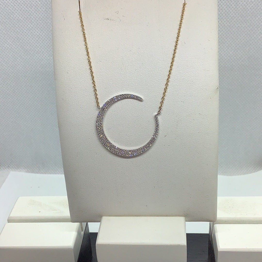 Diamond crescent necklace