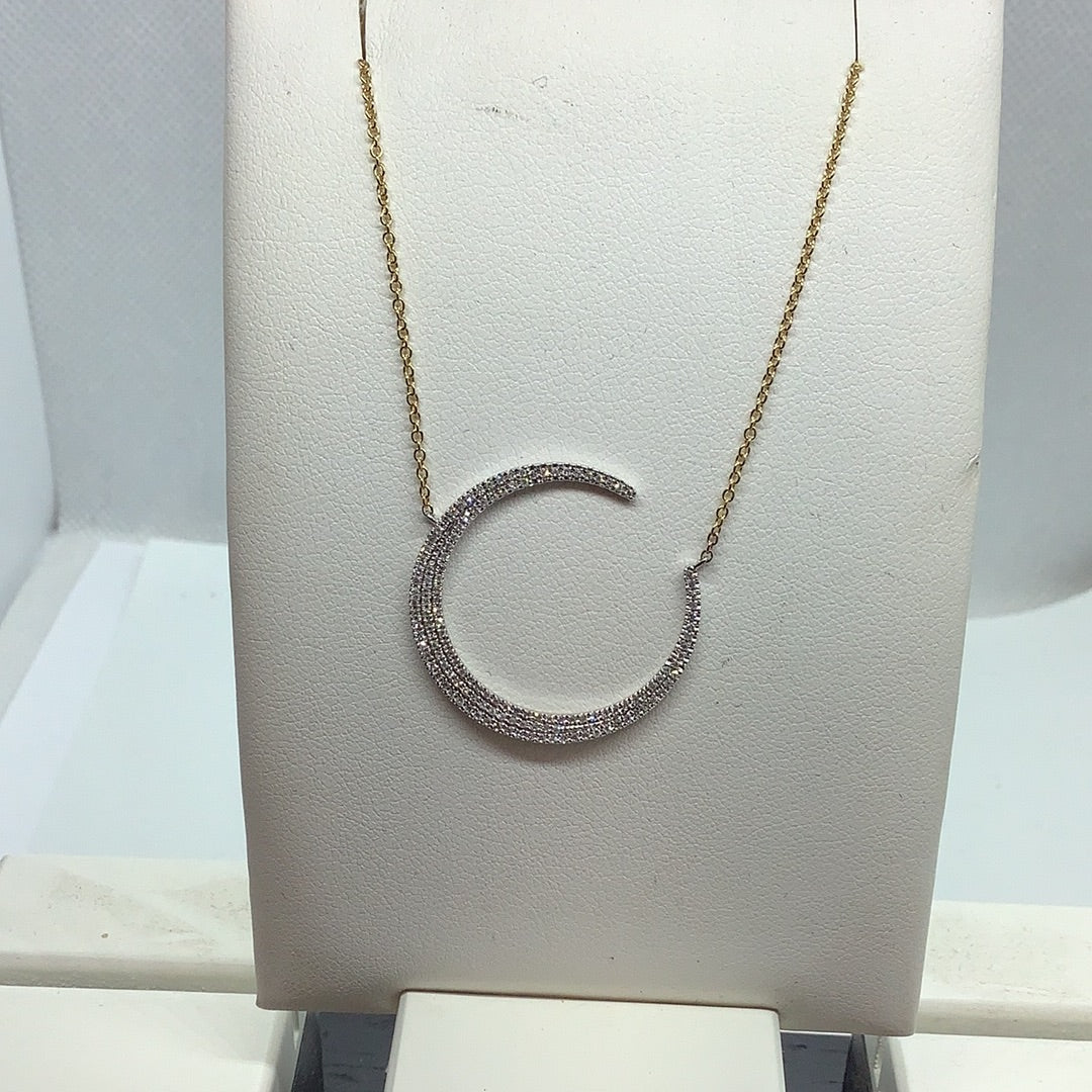 Diamond crescent necklace