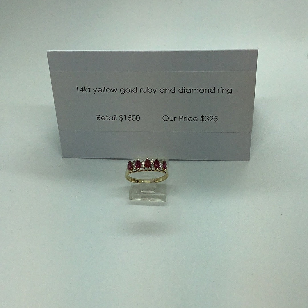 Ruby and diamond ring