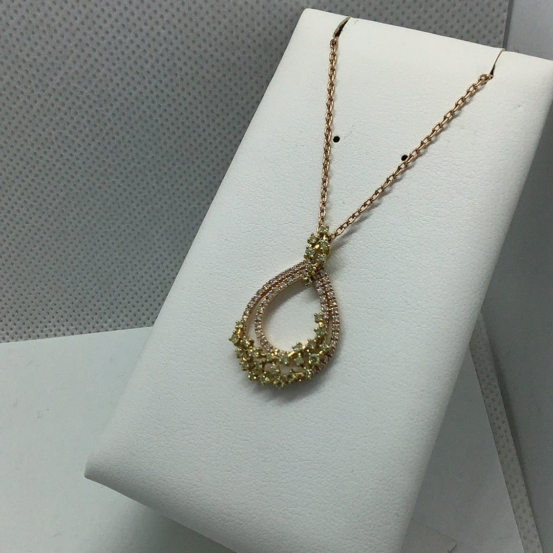 Fancy yellow diamond pendant