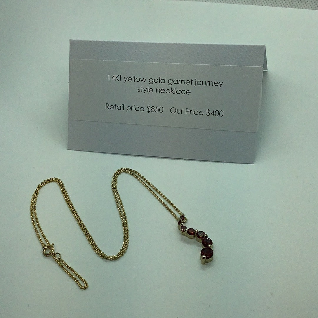 Garnet journey necklace