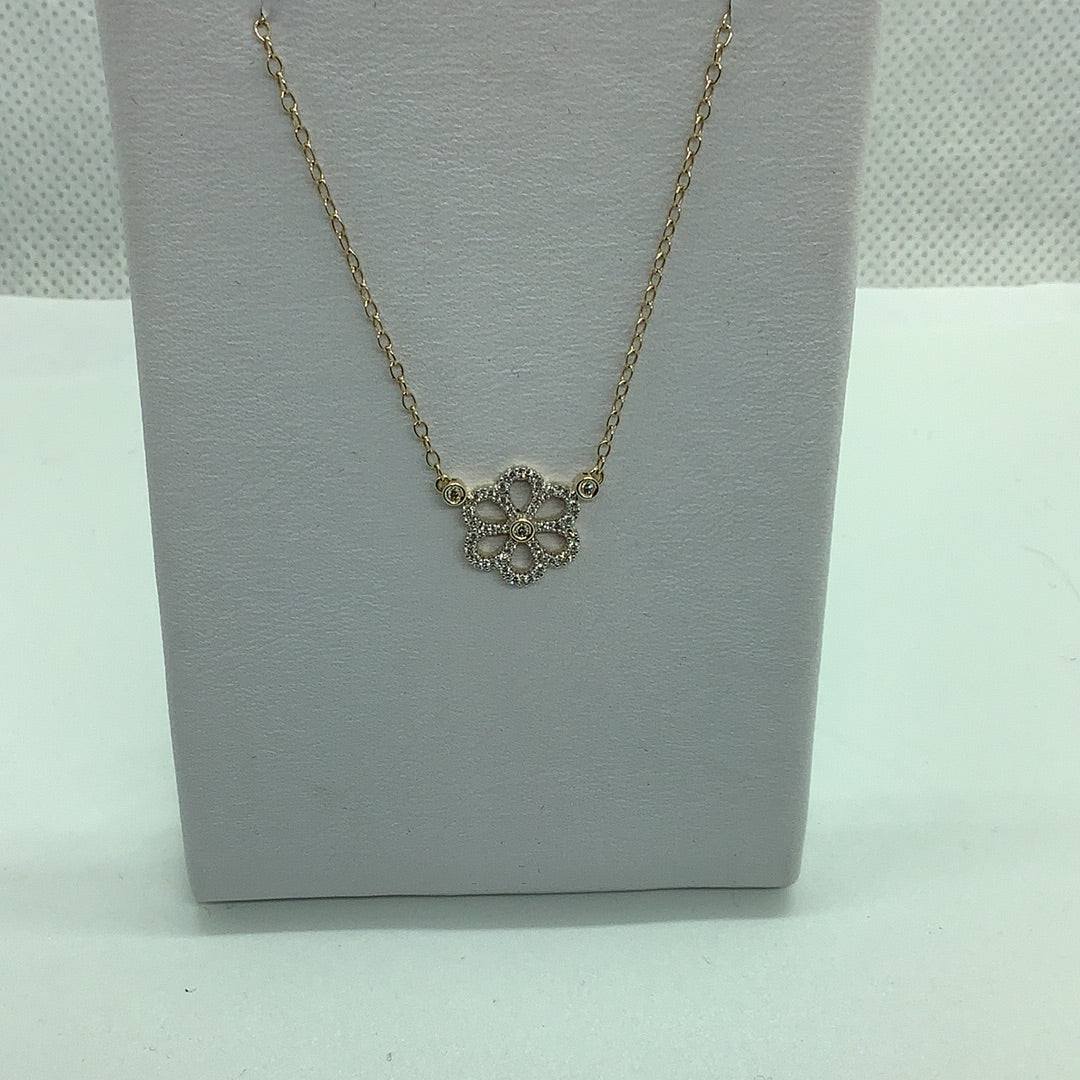 Diamond floral pendant