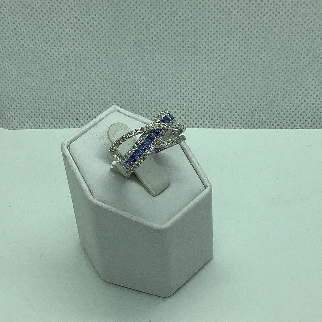 Diamond and sapphire ring