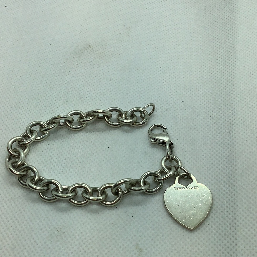 Sterling Tiffany heart bracelet