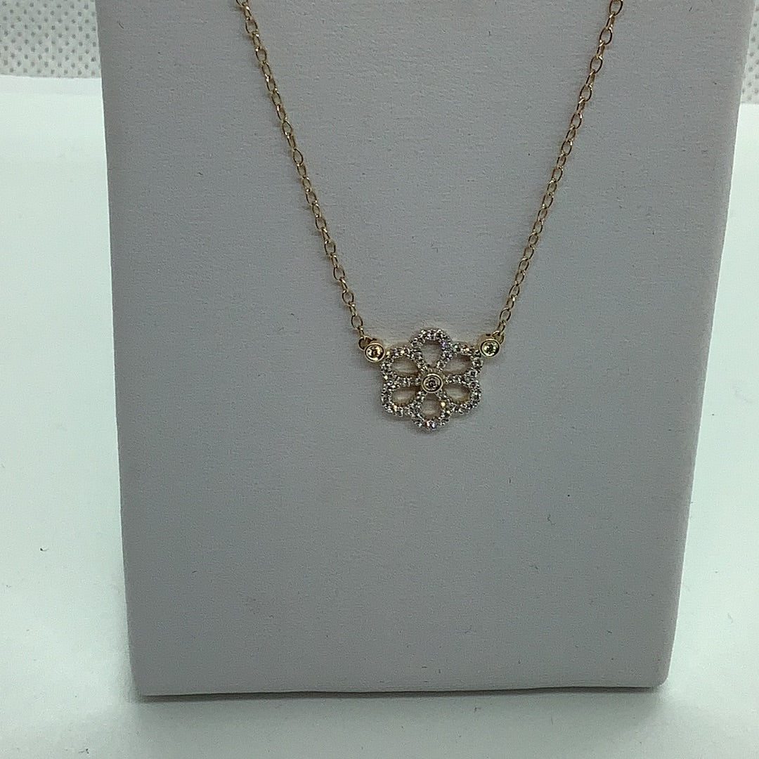 Diamond floral pendant