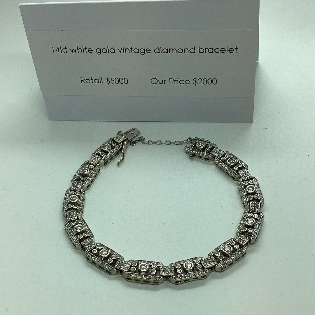 Vintage style diamond bracelet