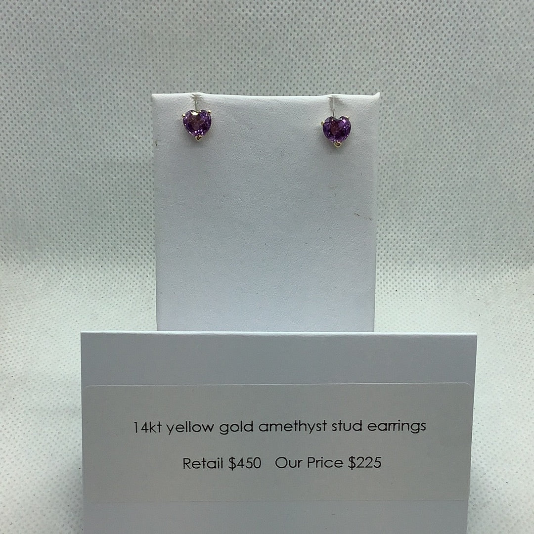 Amethyst stud earrings