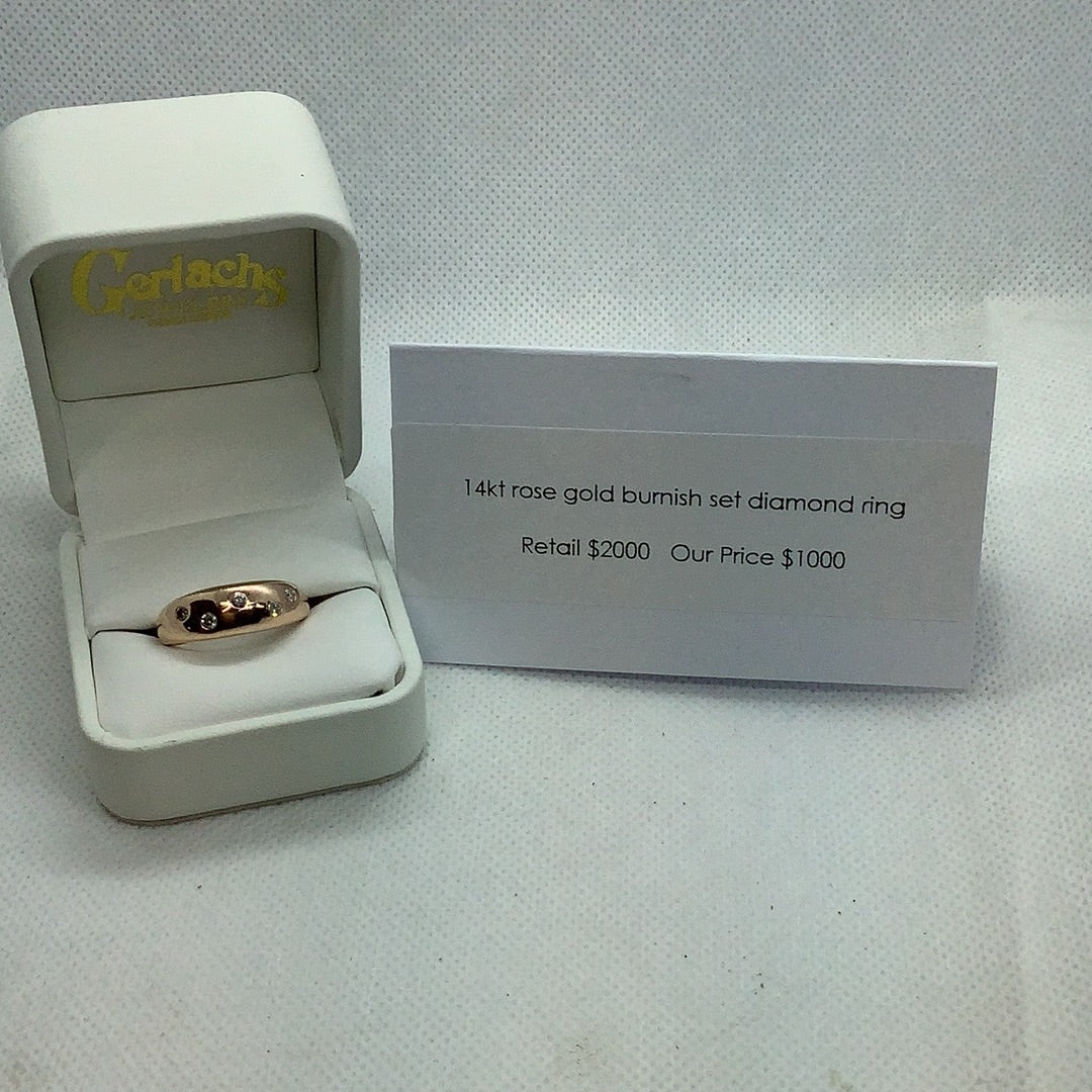 Rose gold and diamond ring