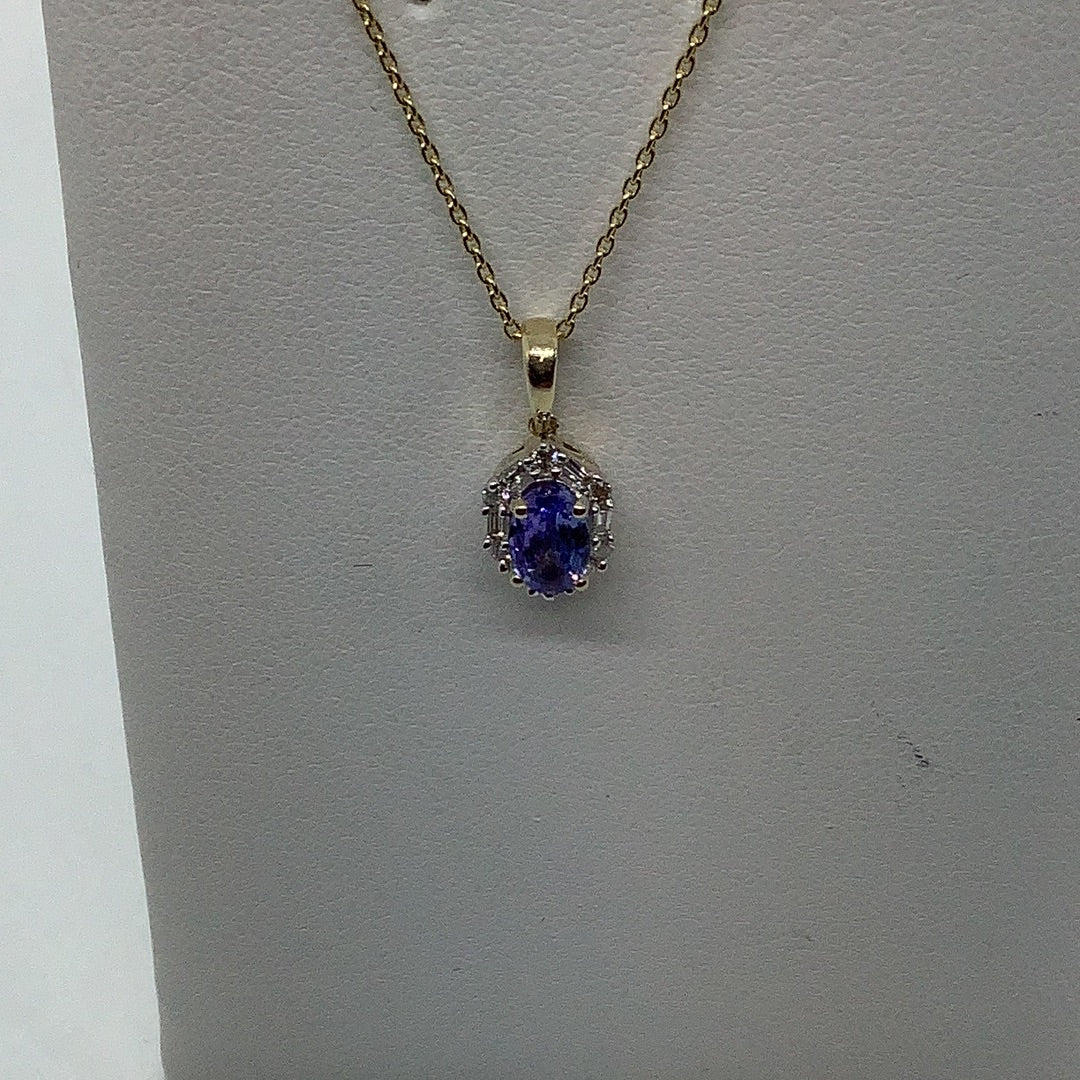 Tanzanite and diamond pendant