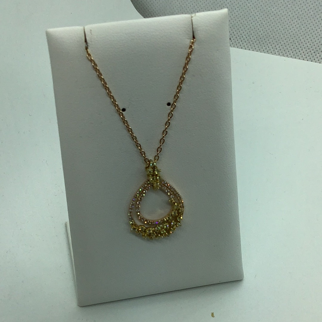 Fancy yellow diamond pendant