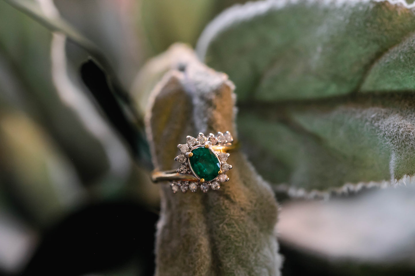 Emerald and diamond ring