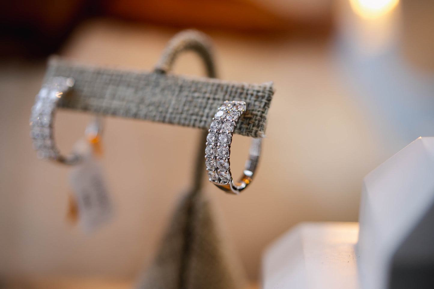 Diamond hoop earrings