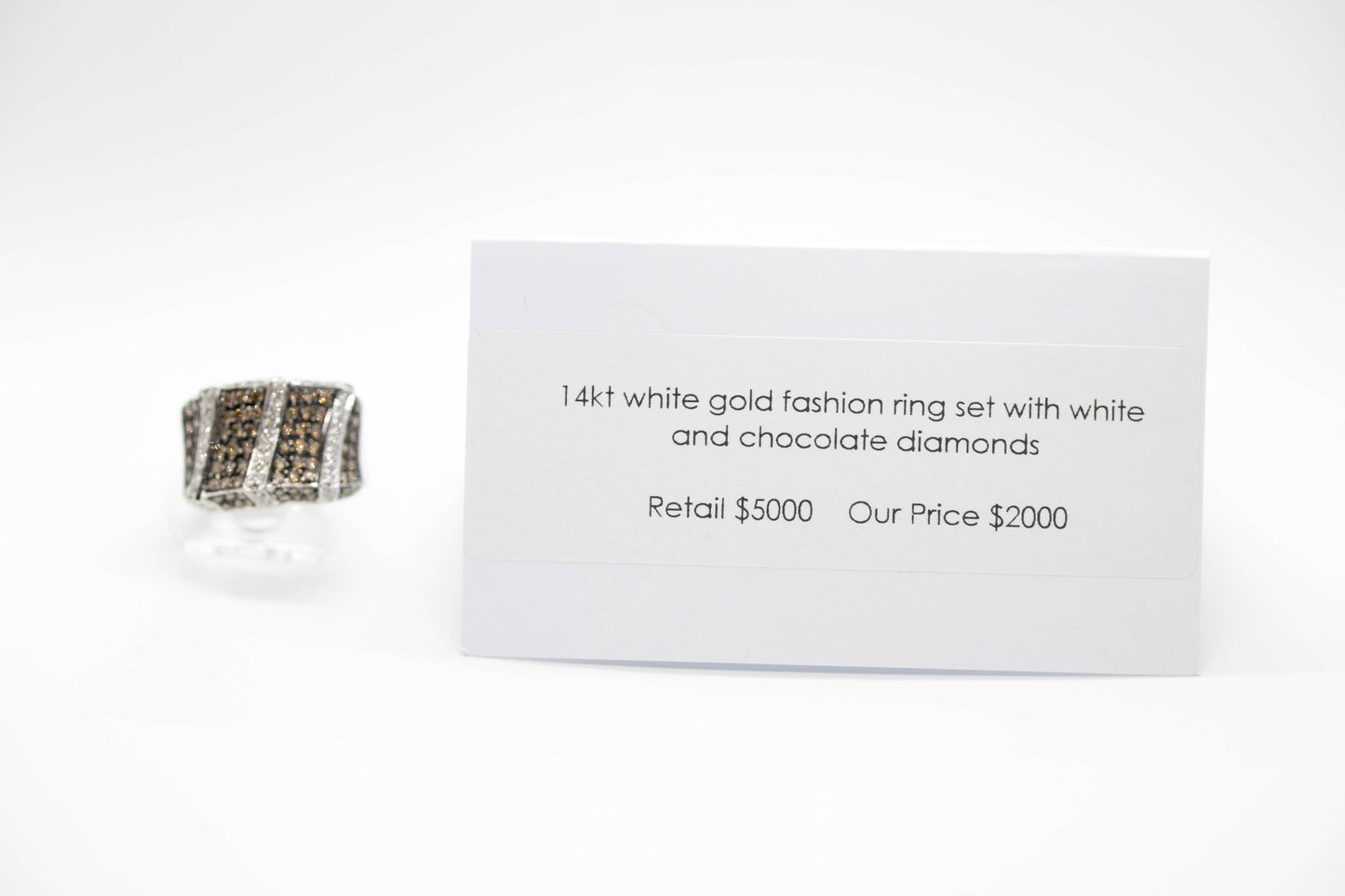 White and chocolate Diamond ring
