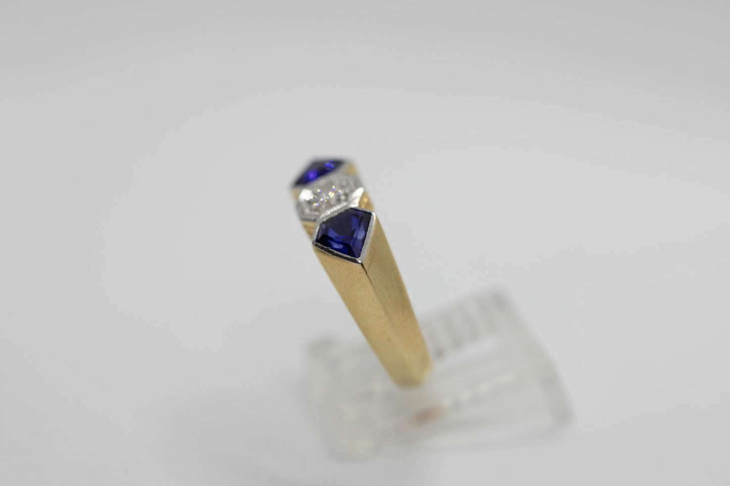 Diamond and sapphire ring
