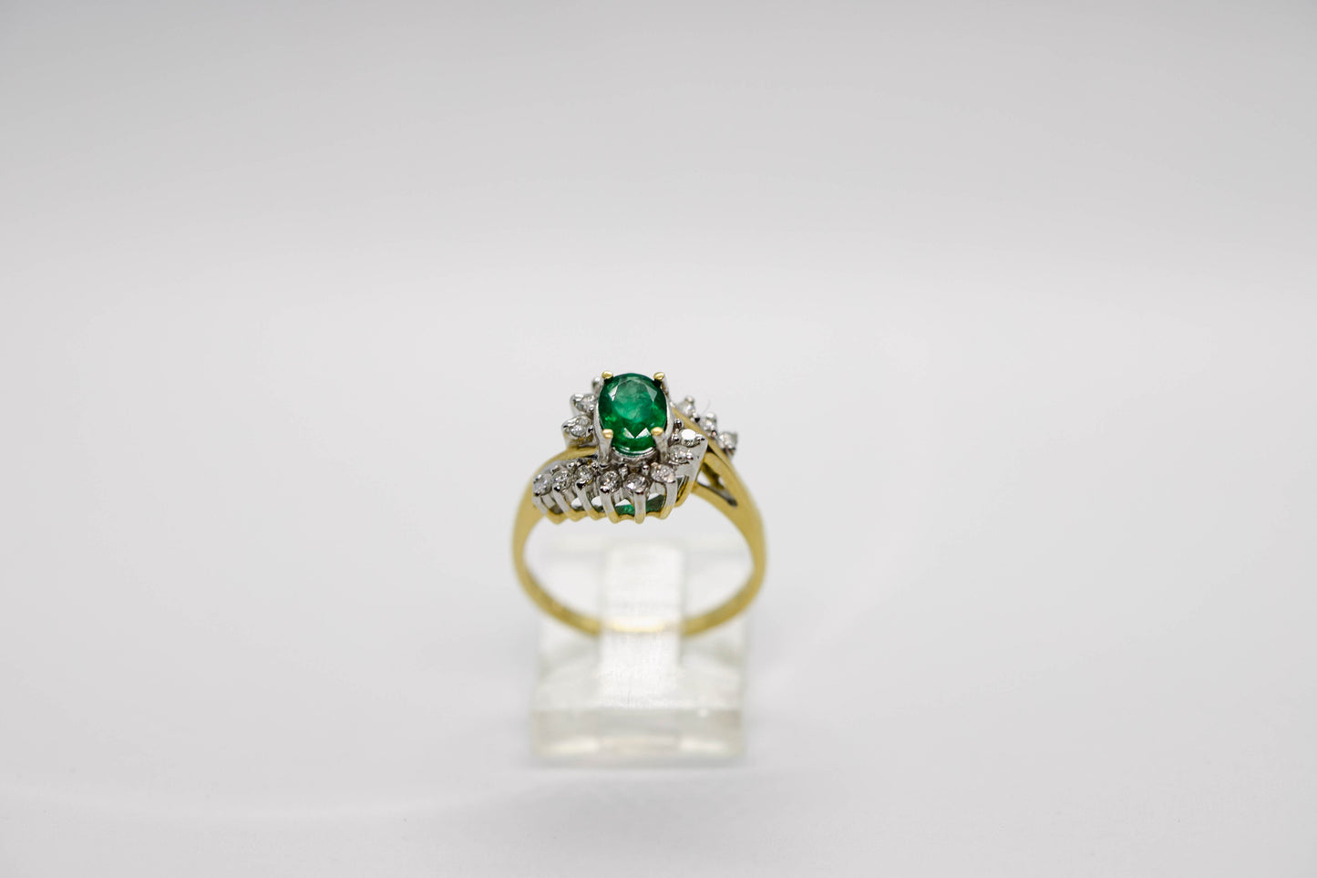 Emerald and diamond ring
