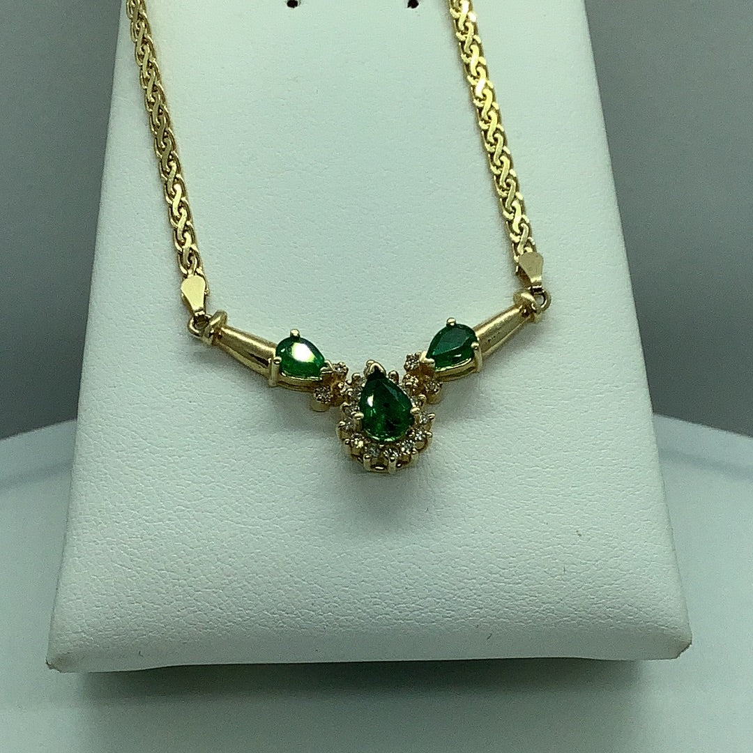 Emerald and diamond necklace