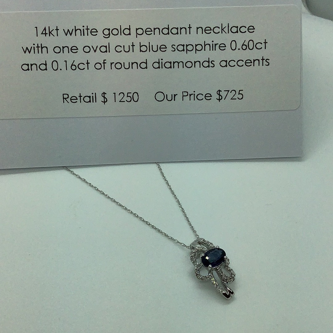 Sapphire and diamond pendant