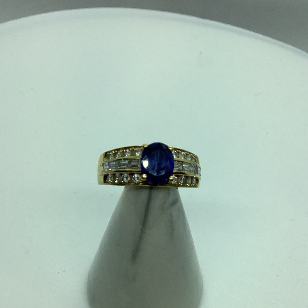 Sapphire and diamond ring