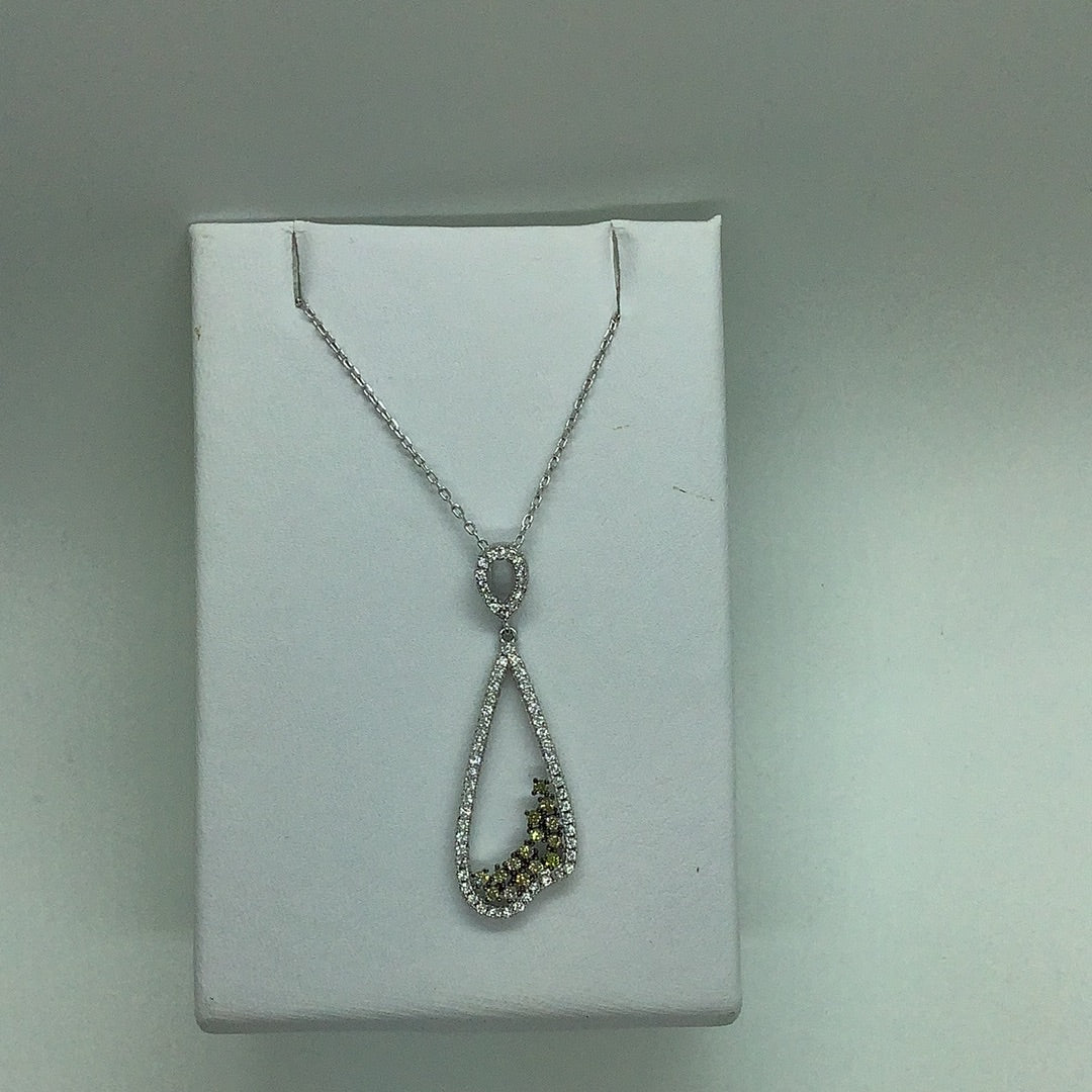Sterling and Cz pendant necklace