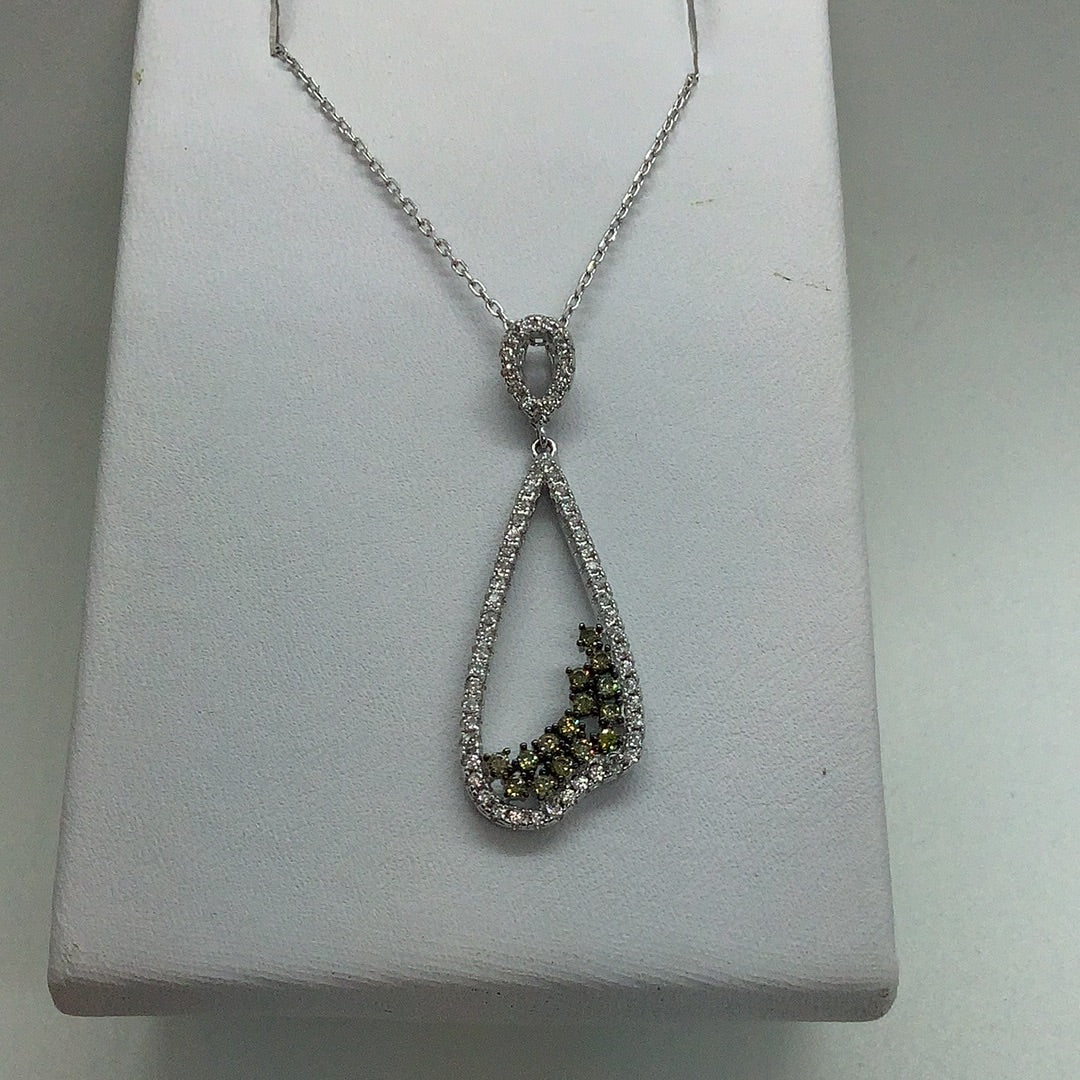 Sterling and Cz pendant necklace