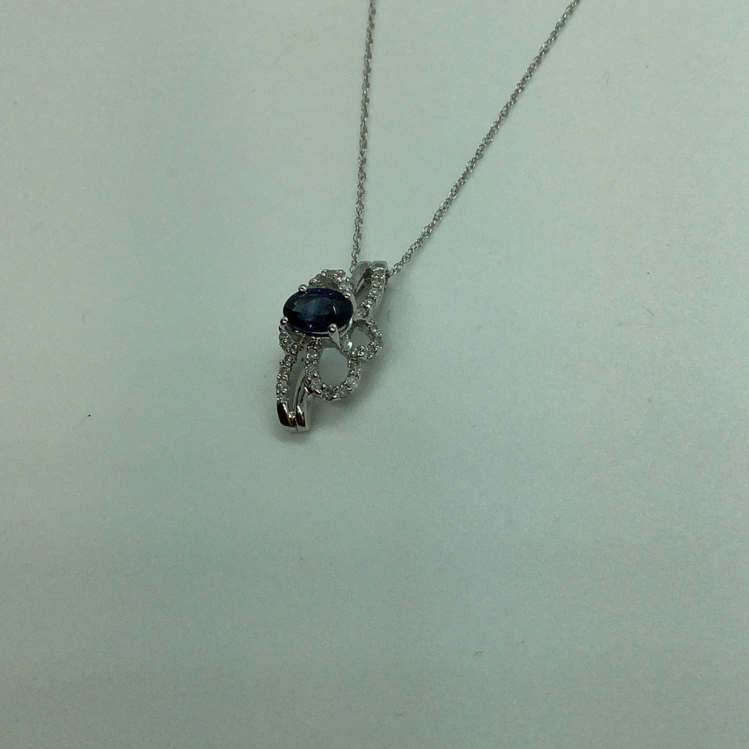 Sapphire and diamond pendant