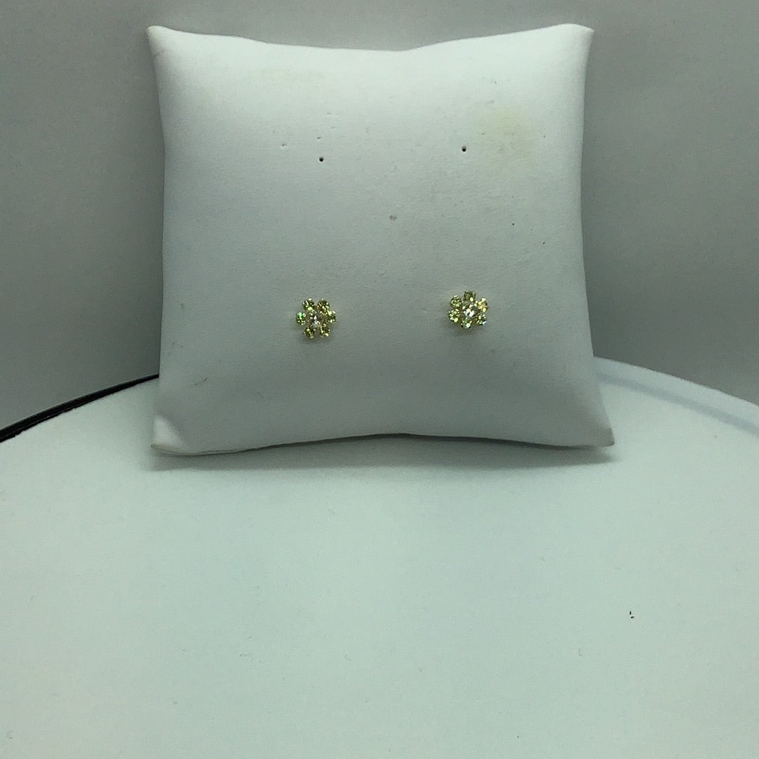 White topaz and peridot earrings