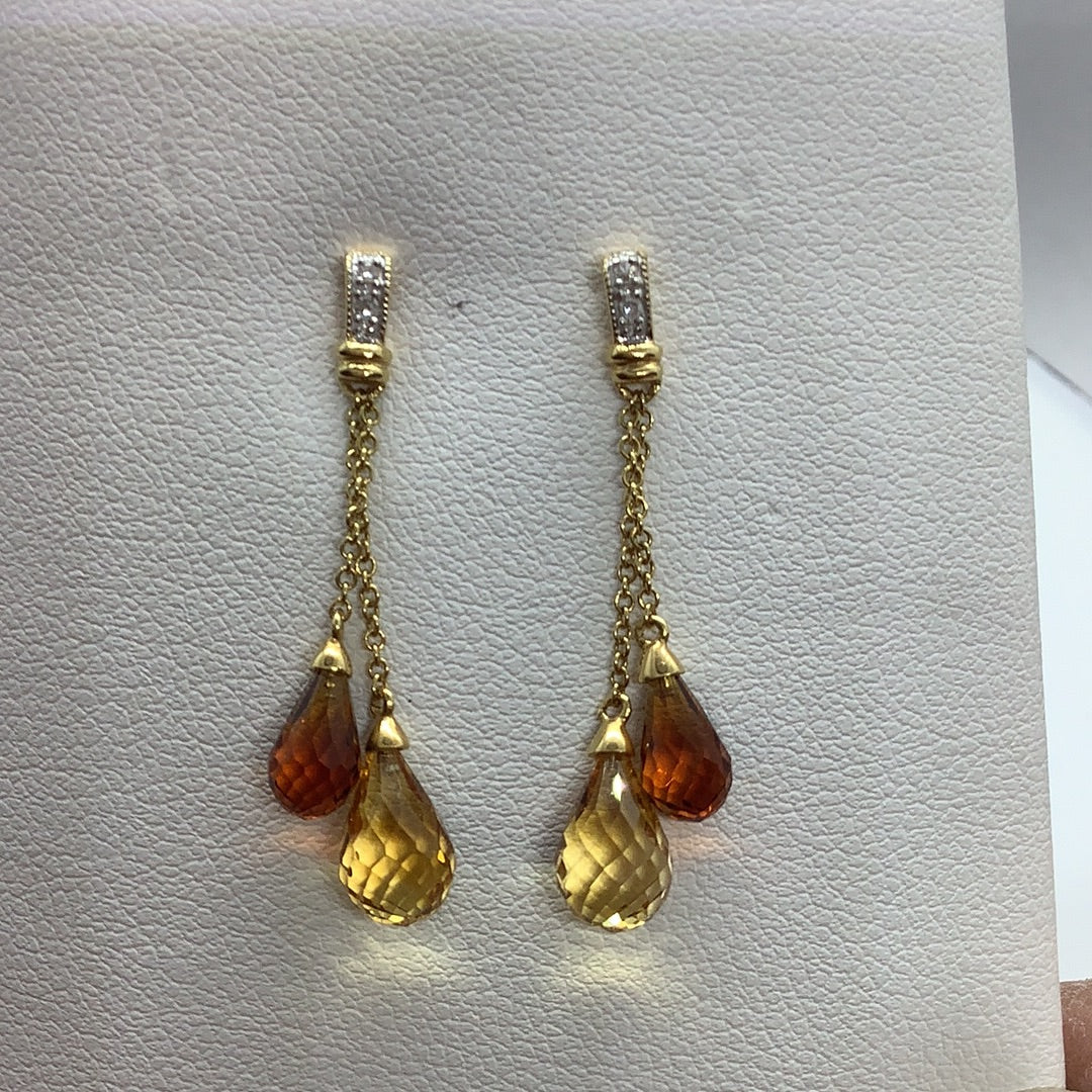 Citrine drop earrings