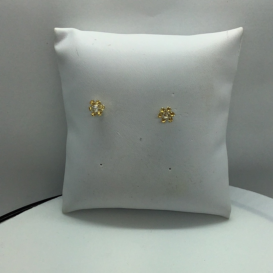 White topaz and citrine earrings
