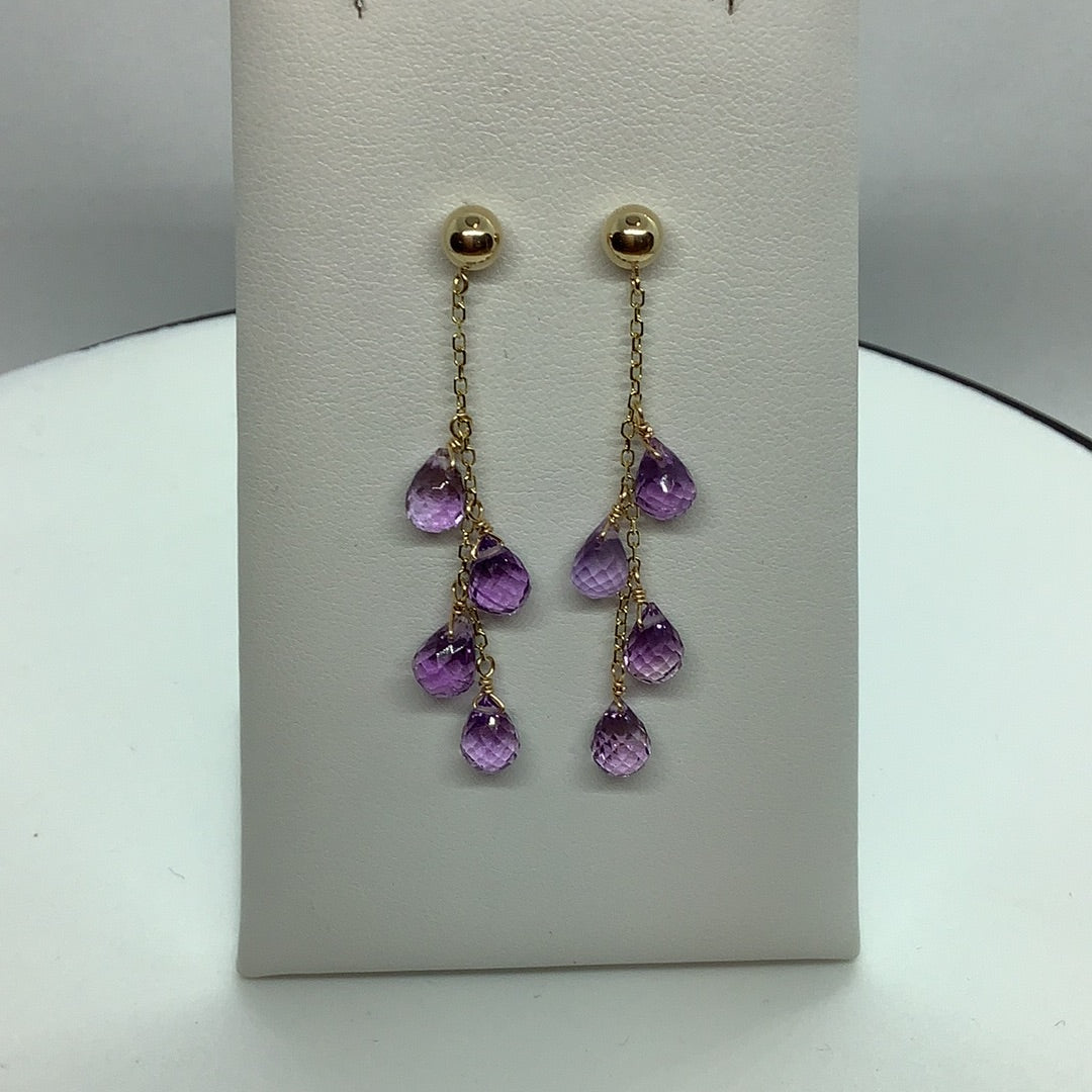 Amethyst dangle drop earrings
