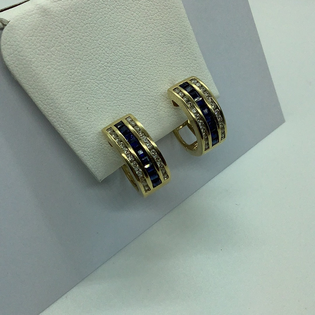 Diamond and sapphire earrings