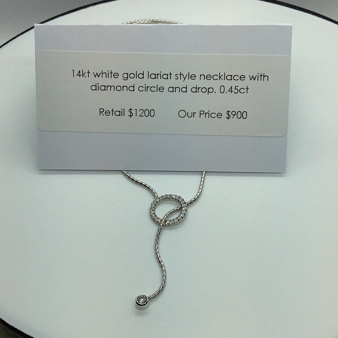 Diamond lariat necklace