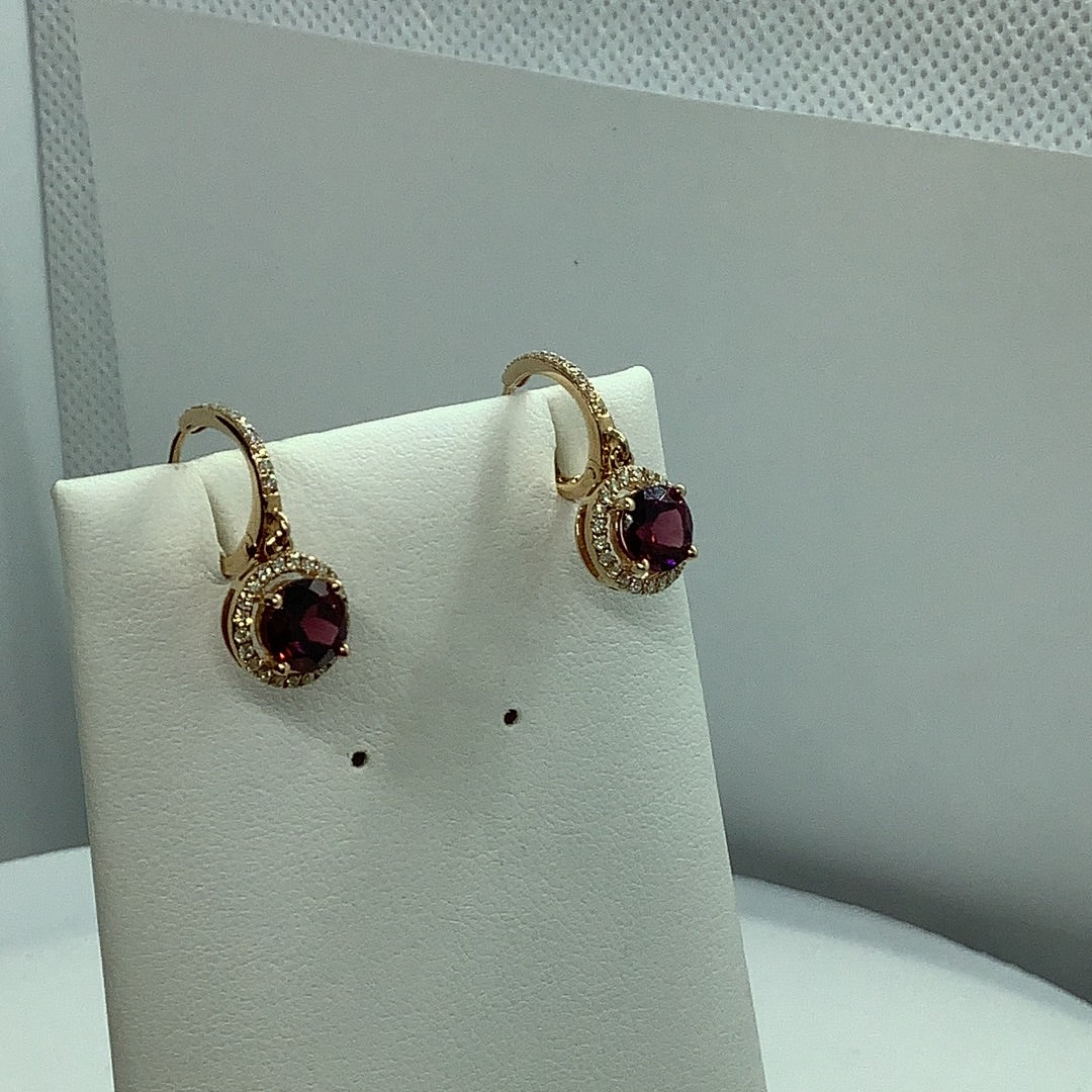 Garnet and Diamond earrings