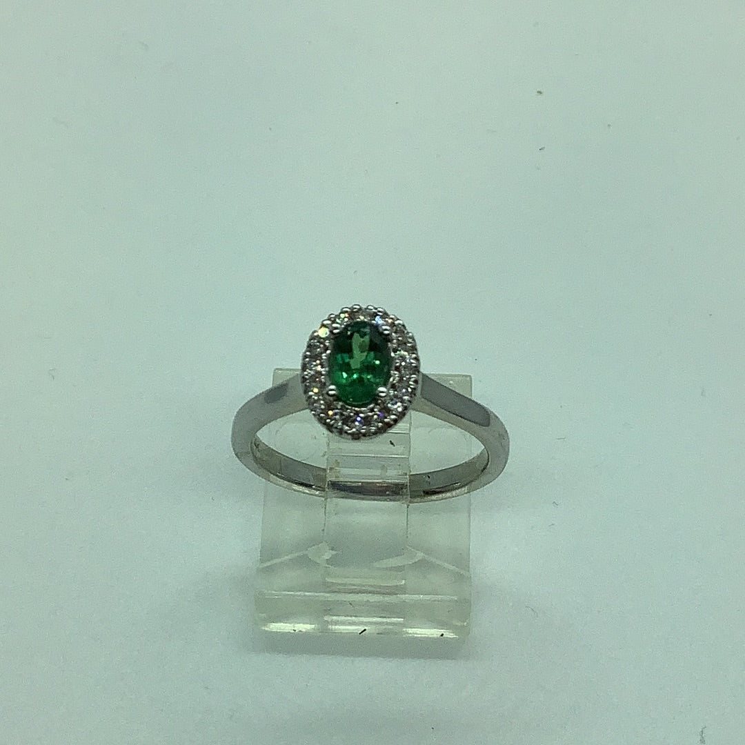 Alexandrite and diamond ring
