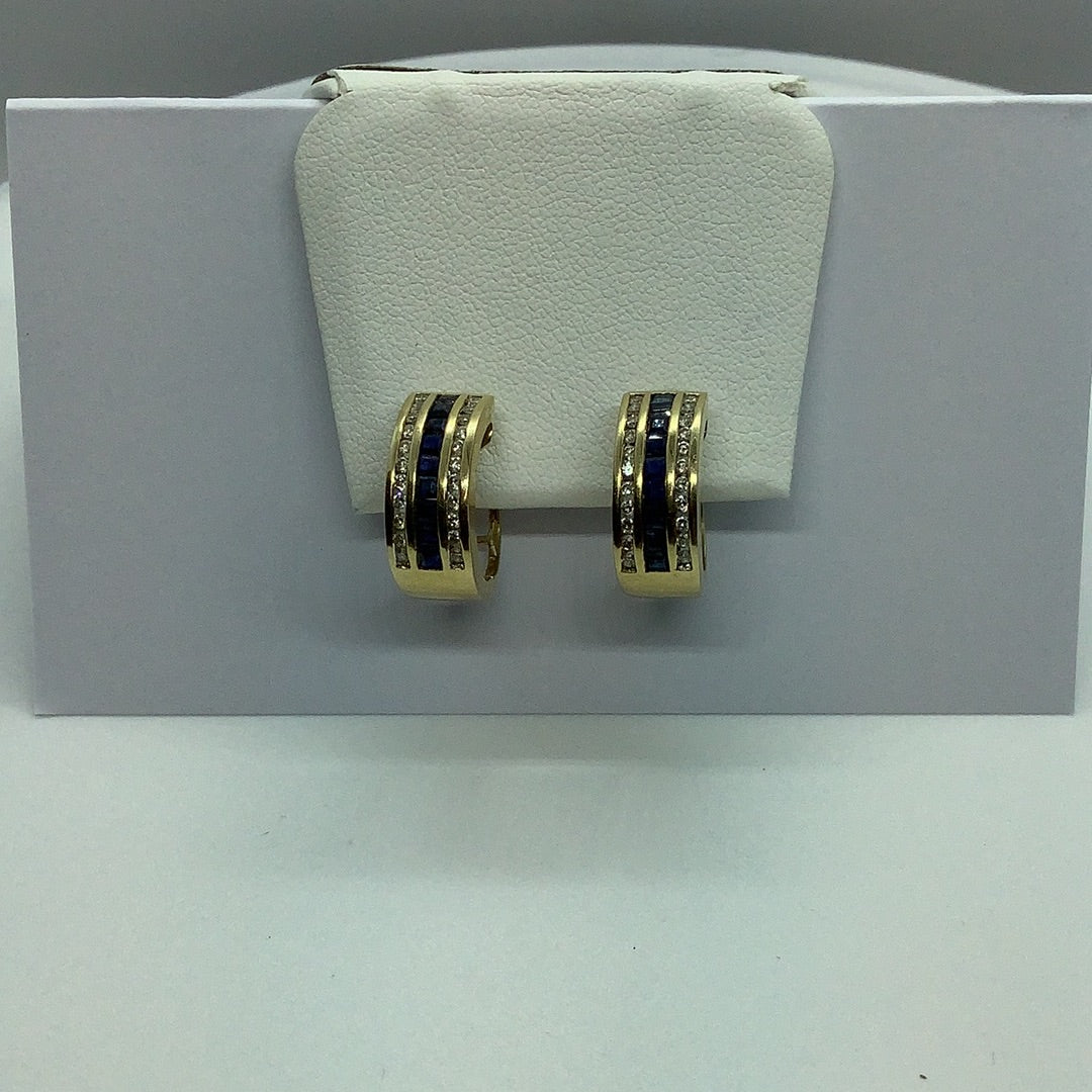 Diamond and sapphire earrings