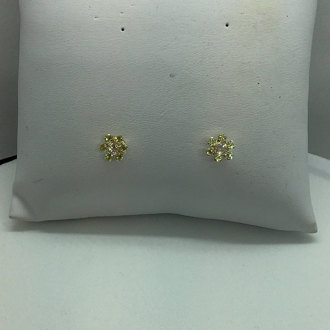 White topaz and peridot earrings