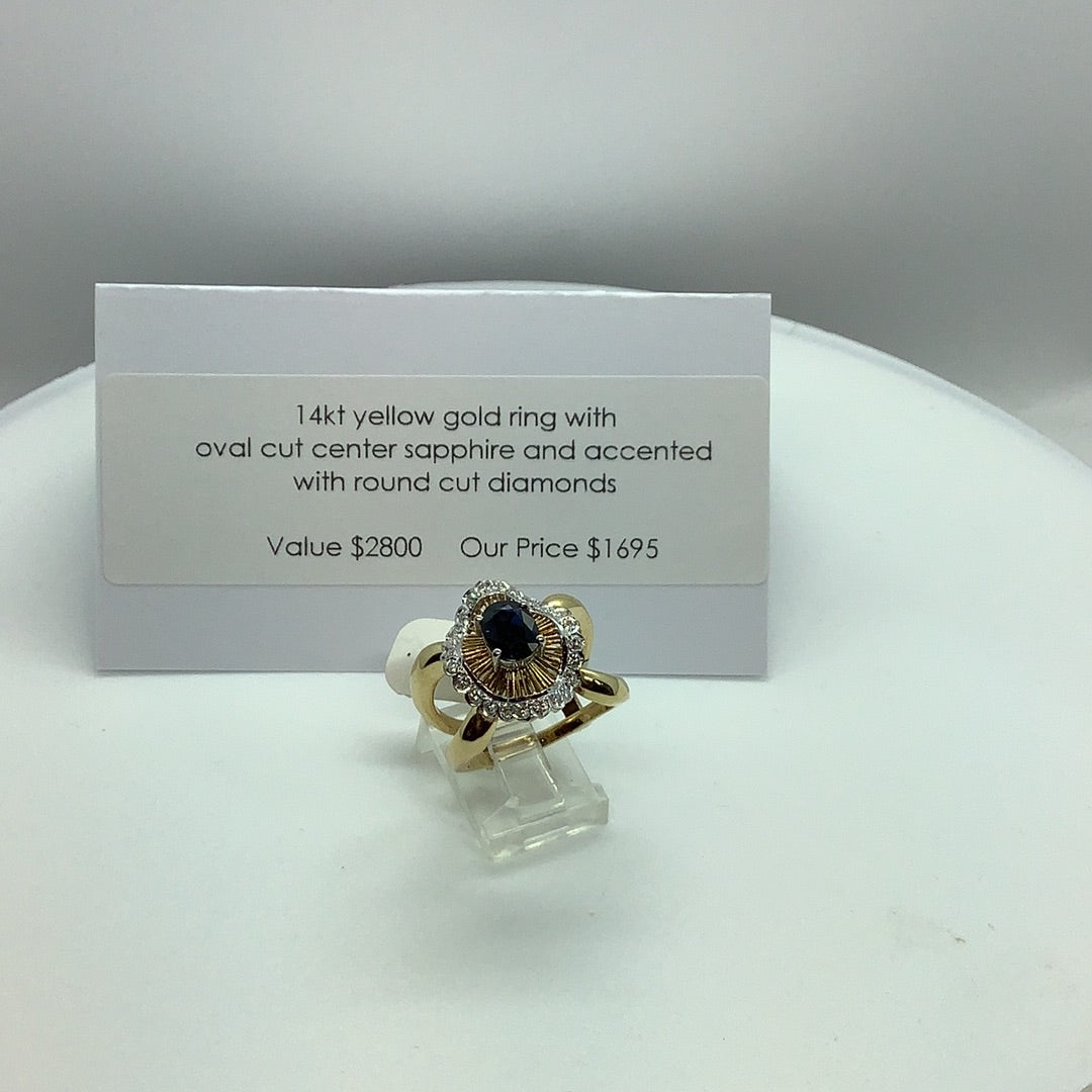 Sapphire and diamond ring