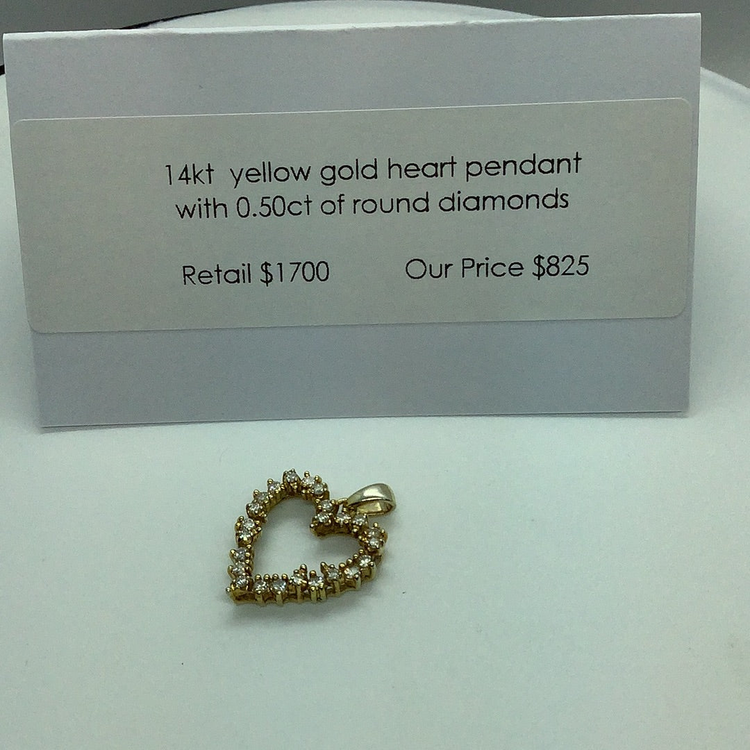 Diamond heart pendant