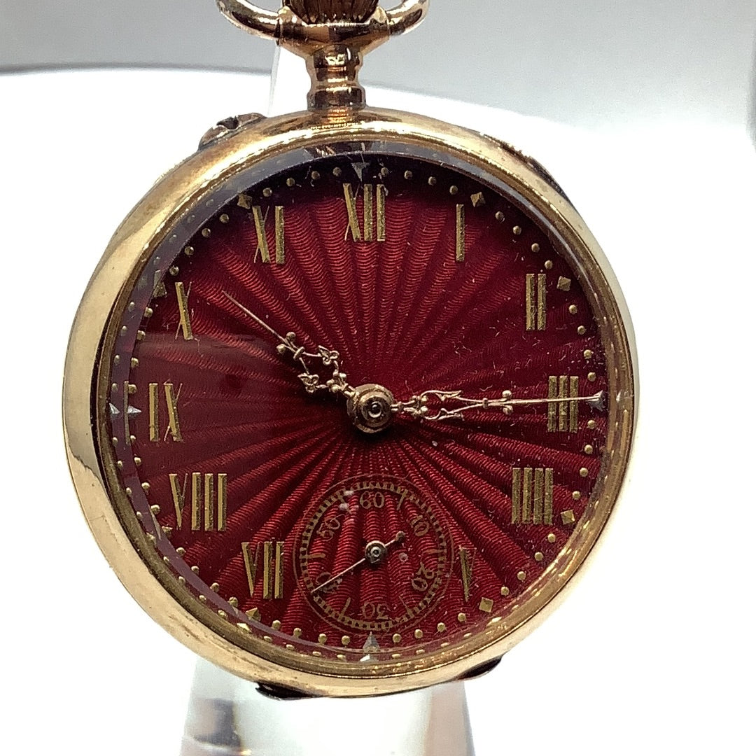 Antique ladies pocket watch, 14 kt