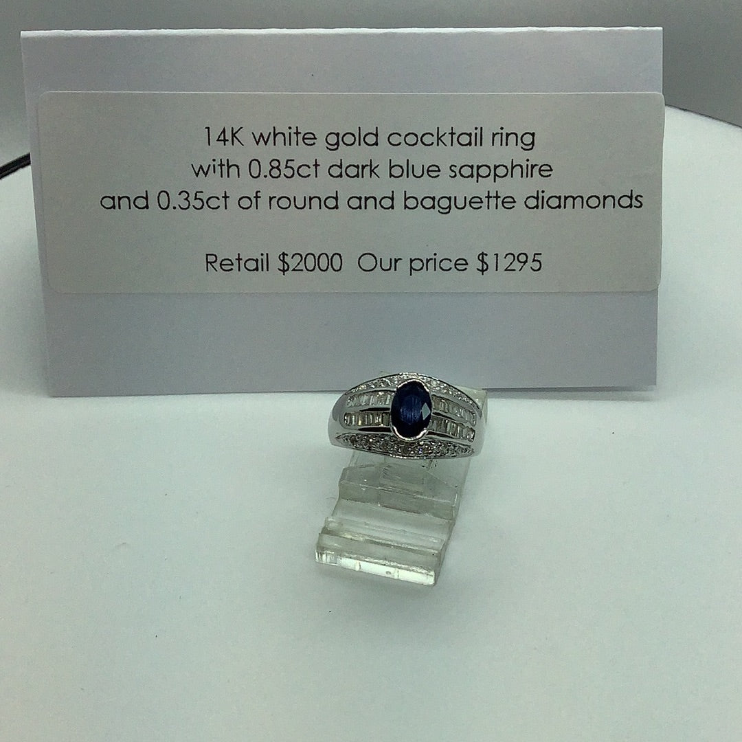Diamond and sapphire ring