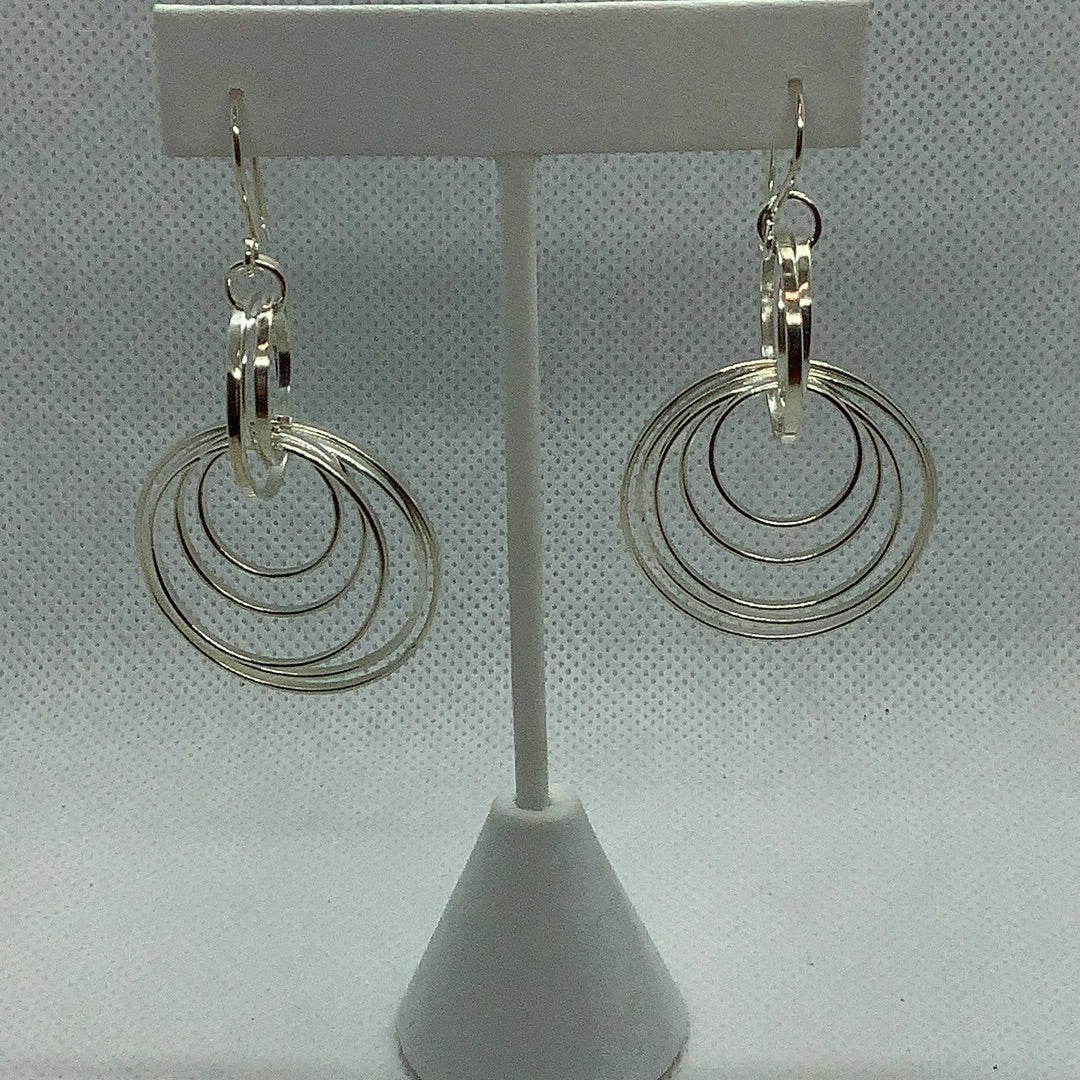 Sterling circle dangle earrings