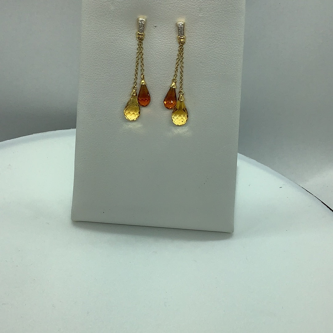 Citrine drop earrings