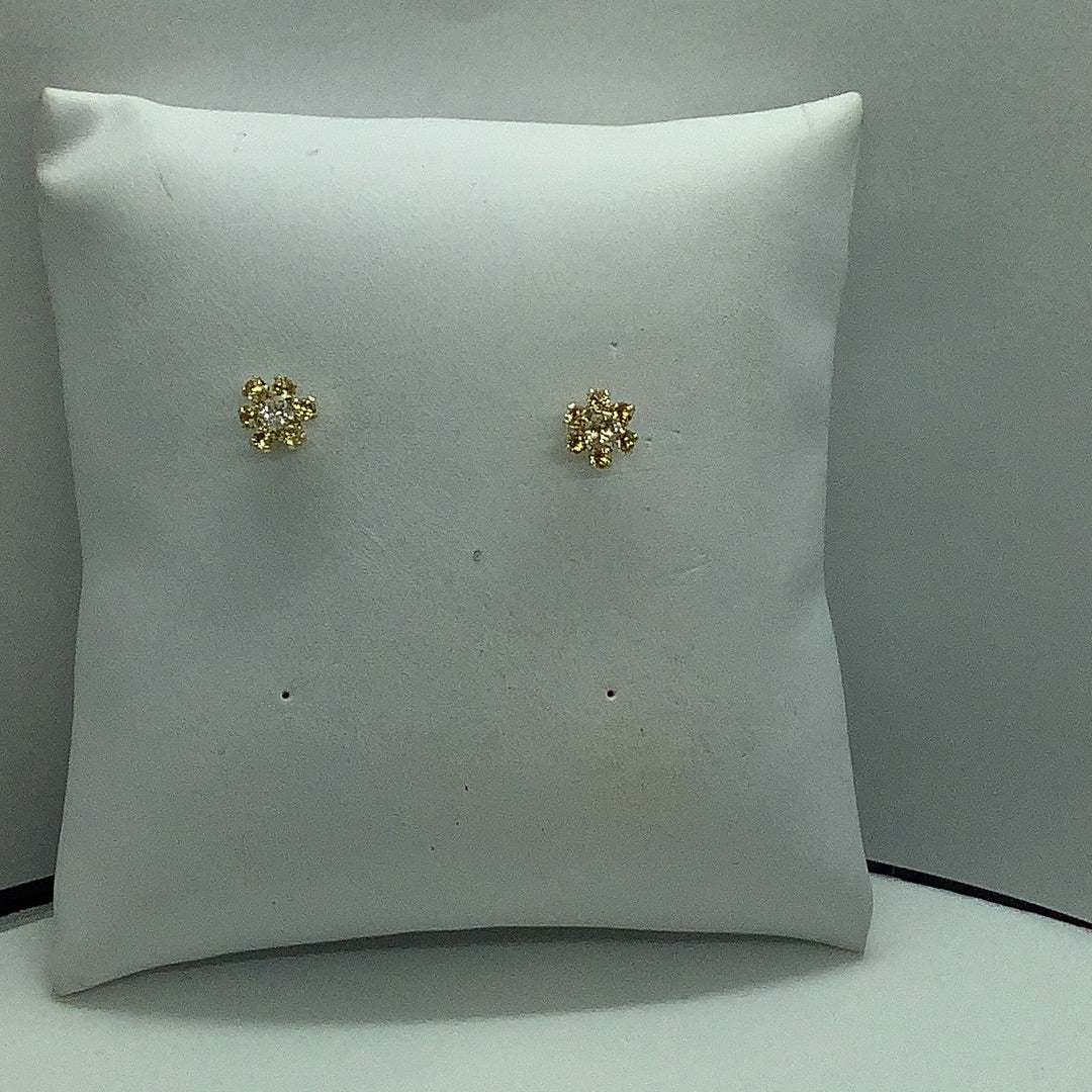 White topaz and citrine earrings
