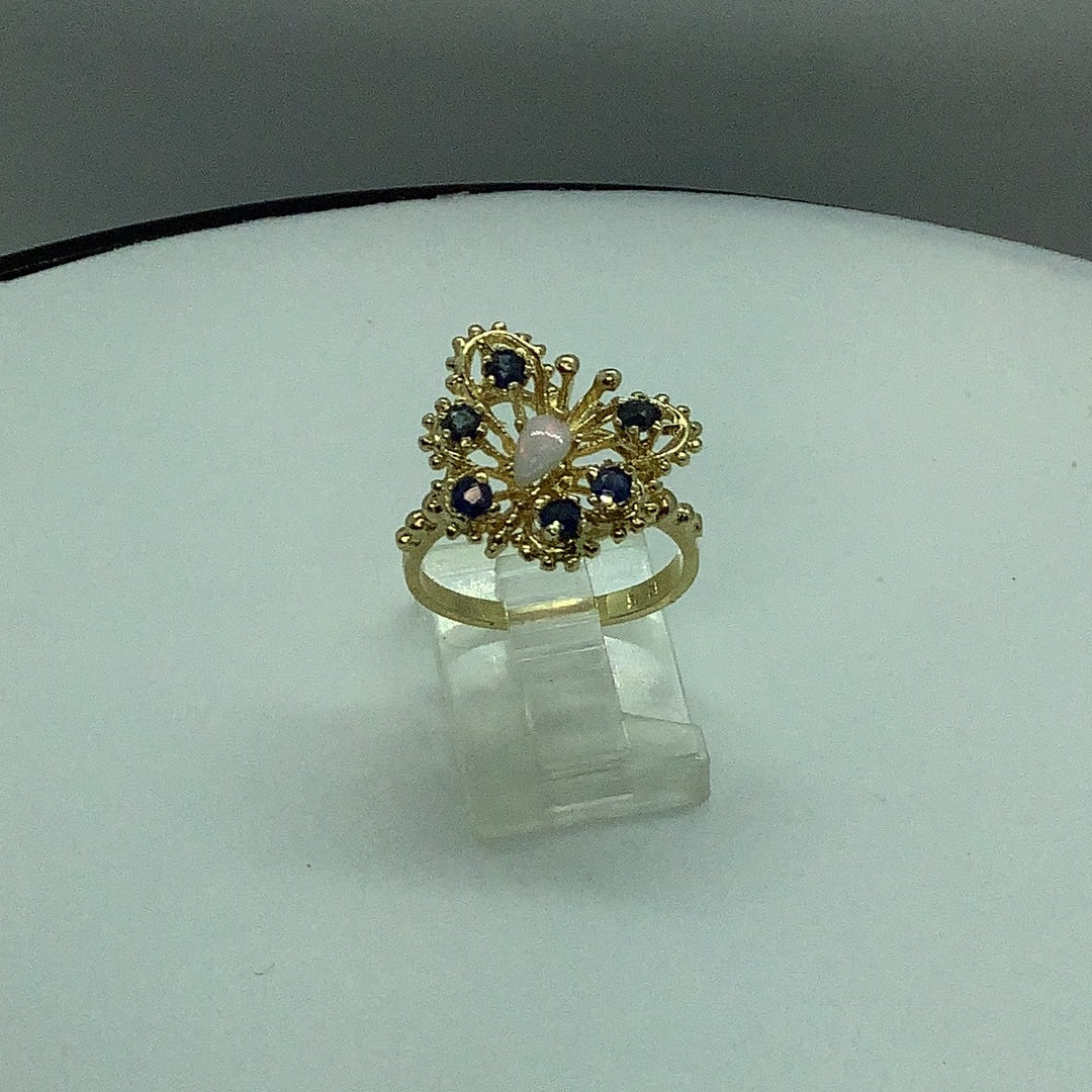 Opal and sapphire ring