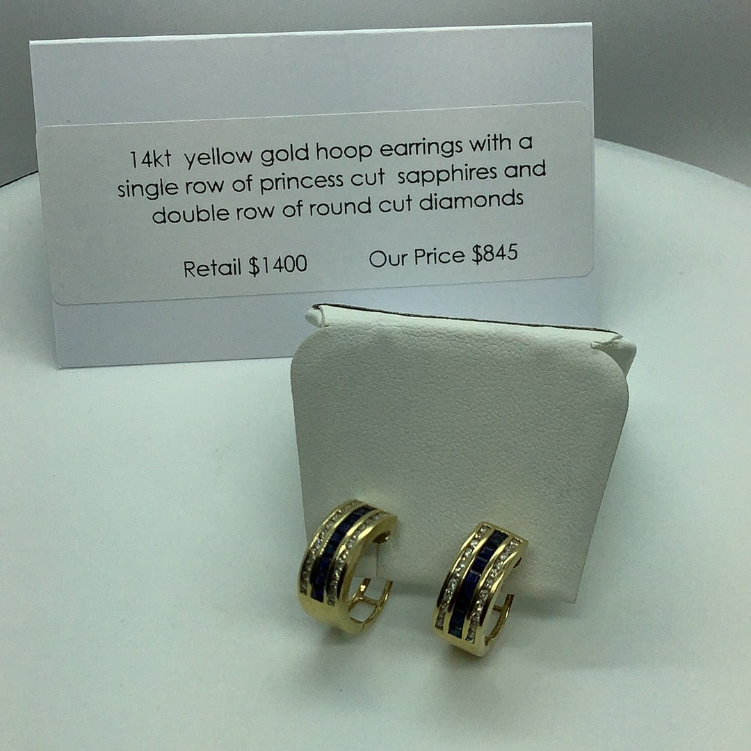 Diamond and sapphire earrings
